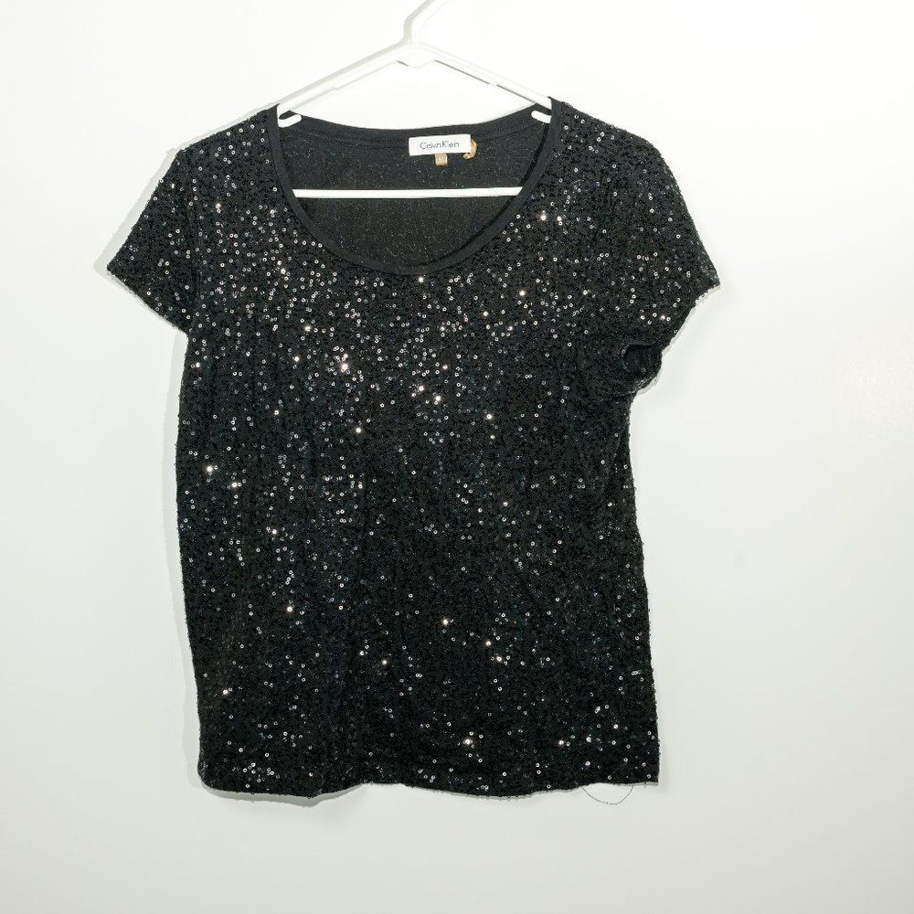 Calvin Klein's sequined top black size medium T-shirt
